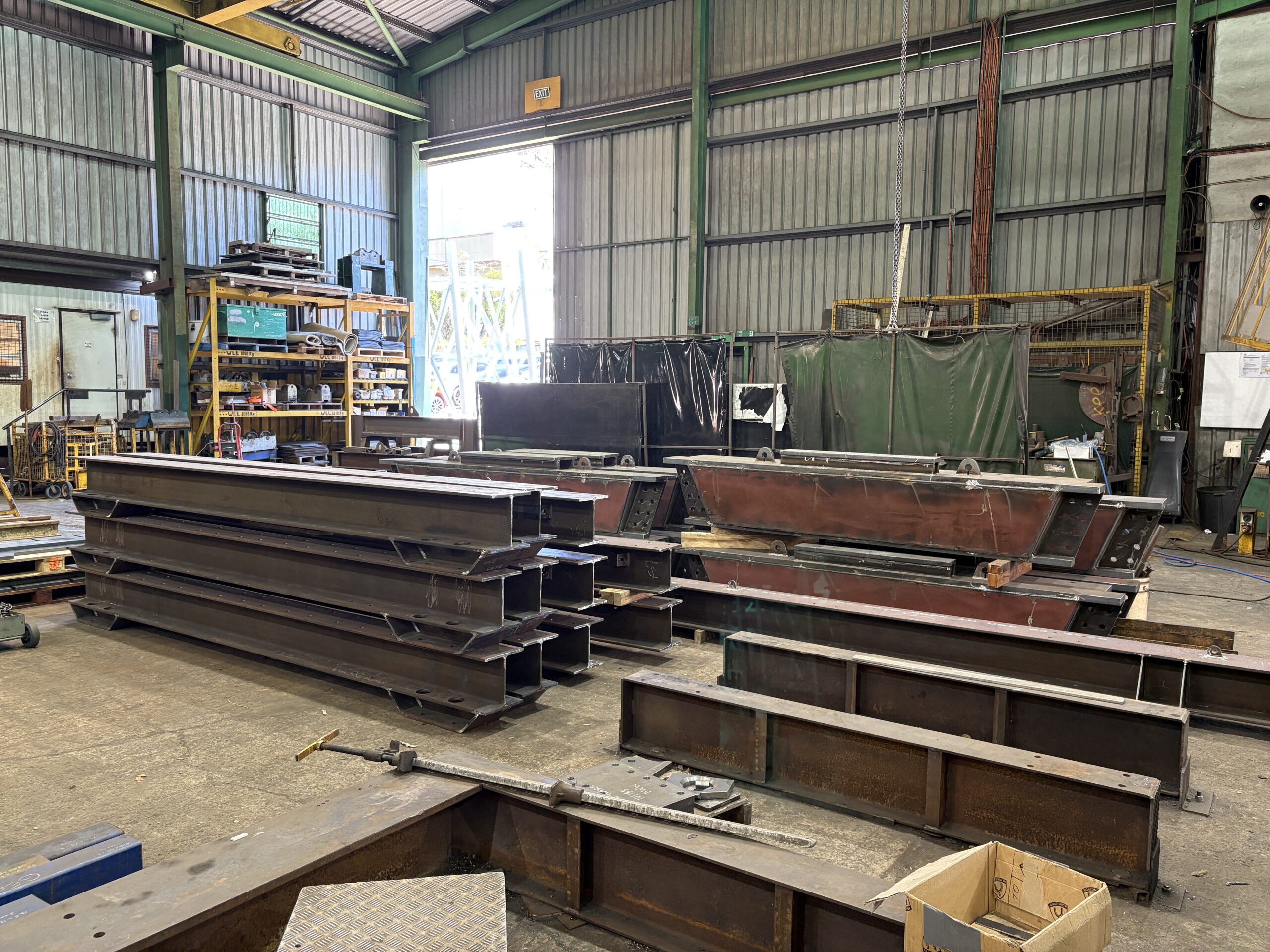 mining grizzly steelwork on workshop floor