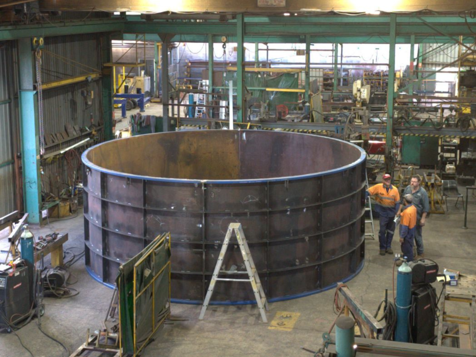 Finished custom pumpwell formwork made from steel for sewage project