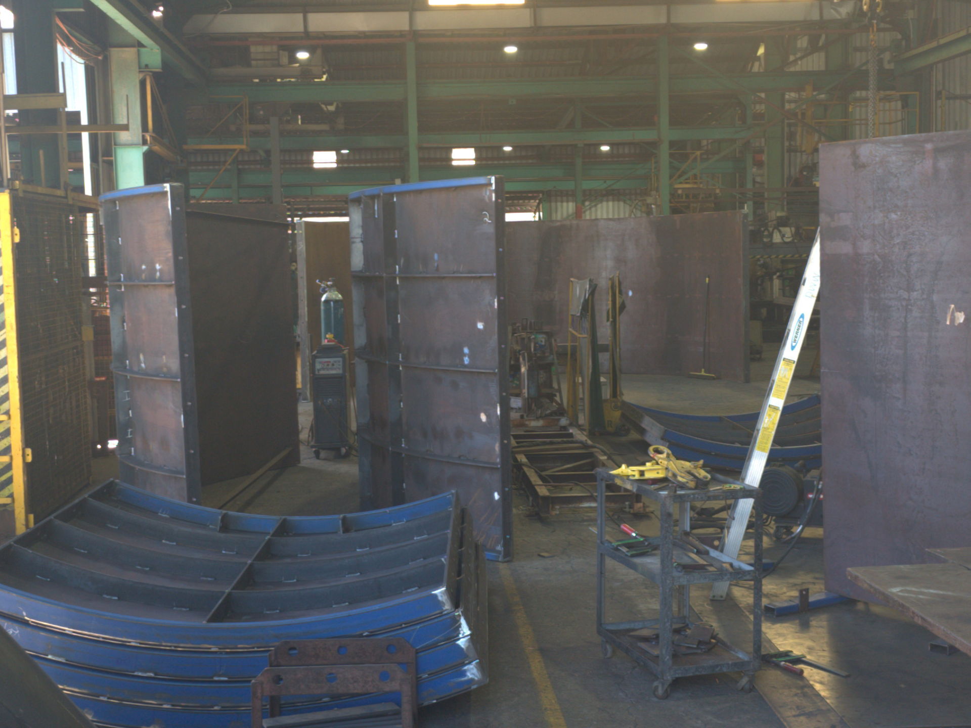 Parts of a custom pumpwell formwork made from steel for sewage project