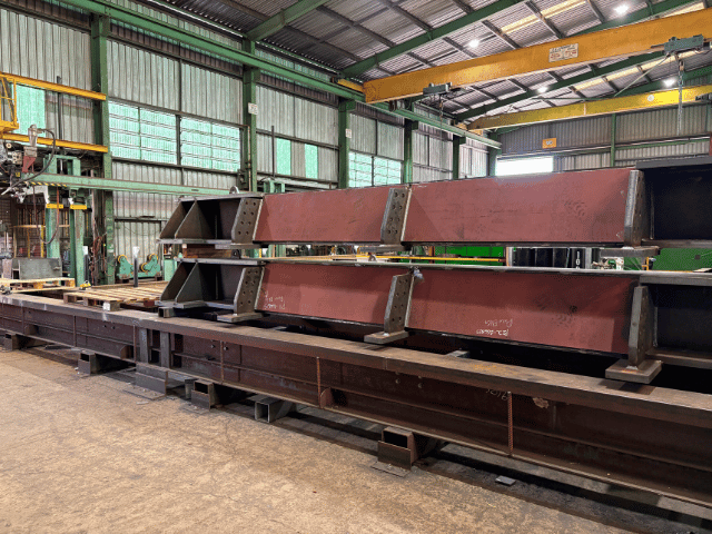 Part of a mining grizzly in steel fabricator workshop in Brisbane