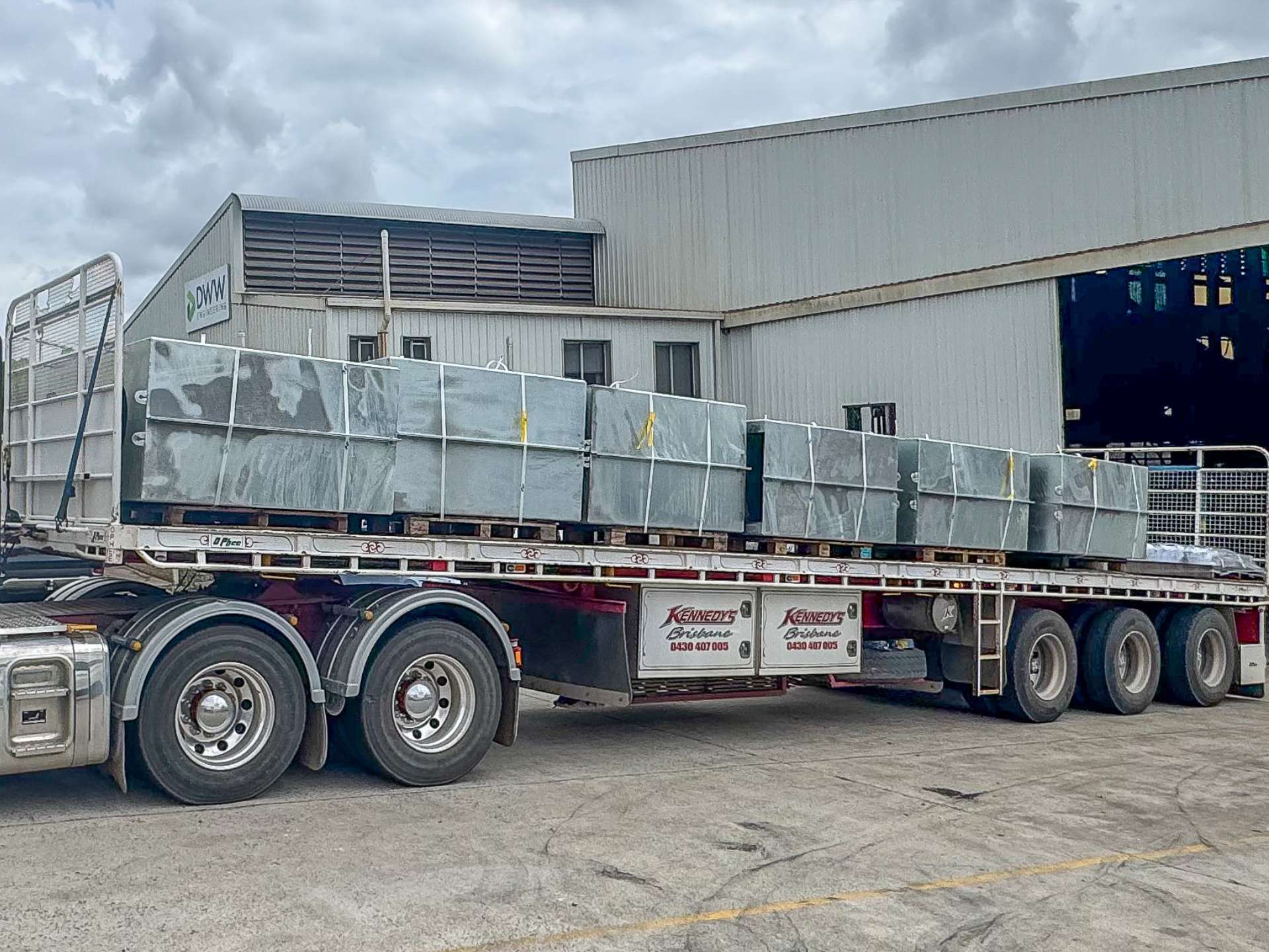 blast shields made from steel ready for transport on truck