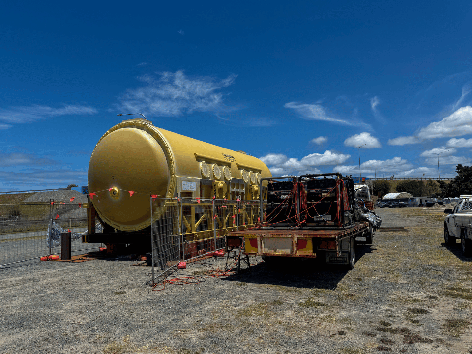Generator Stator sitting stationary held up by transport frame